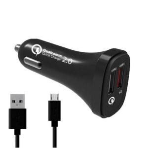 Nabíjačka do auta WG 2xUSB + kábel Micro USB