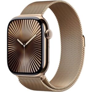 Apple Watch Series 10 Cellular 46mm Gold Titanium Gold Milanese Loop M/L