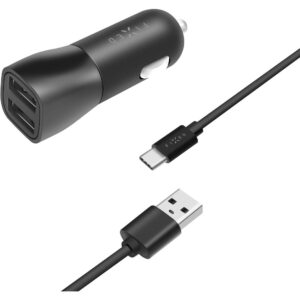 Fixed 2× USB-A 15W/USB-C kábel FIXCC15 čierny