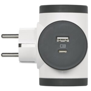 Legrand Adaptér bočný otočný 2x2P+T USB A+C WHITE/GREY